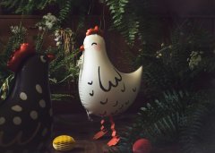 PartyDeco Papirna dekoracija iz satja, jajčka, rumena, 12 cm