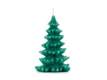 PartyDeco Sveča za božično drevo, 10 cm, temno zelena