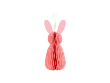 PartyDeco Papirnata dekoracija Zajček s satjem, roza, 30 cm