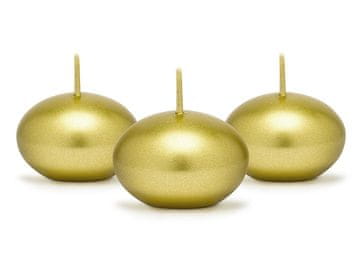 PartyDeco Kovinska lebdeča sveča, zlata, 4 cm (1 paket / 50 kosov)