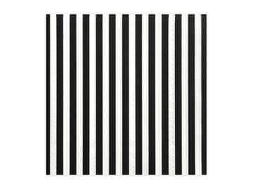shumee Črtasti prtički, črni, 33 x 33 cm (1 paket / 20 kosov)