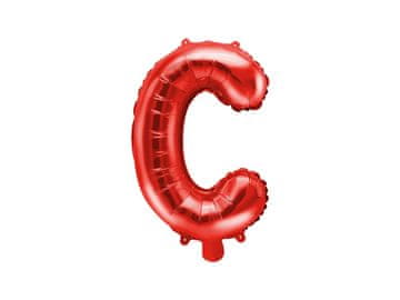 PartyDeco Folija balon Črka ''C'', 35 cm, rdeč (1 karton / 50 kosov)