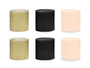 shumee Krep 5 cm/10 m, komplet 6 kosov, mešanica črne in zlate barve (1 paket / 6 kosov)