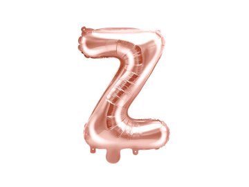 PartyDeco Folija balon s črko ''Z'', 35 cm, rožnato zlata (1 karton / 50 kosov)