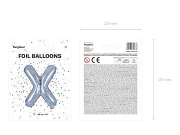 shumee Folija balon Črka ''X'', 35 cm, holografski (1 karton / 50 kosov)