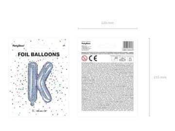 shumee Folija balon s črko ''K'', 35 cm, holografski (1 karton / 50 kosov)