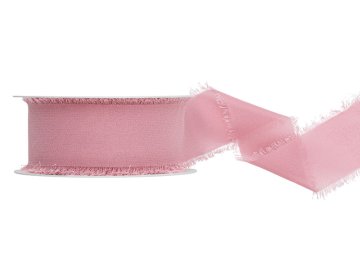 PartyDeco Šifonski trak, temno prašno roza, 40 mm/10 m