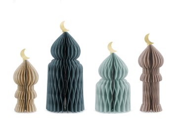 shumee Papirnati okraski s satjem za Eid Mubarak, mešani, 22,5-33,5 cm (1 paket / 4 kosi)