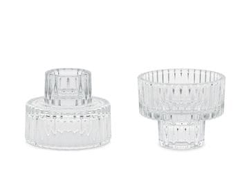 PartyDeco Stekleni svečnik z robom 2 v 1, 6,5 x 5,5 cm (1 paket / 4 kosi)