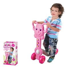 Denis Moj prvi romobil na štirih kolesih, roza slon