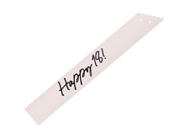 PartyDeco Prstan Happy 18, kremne barve, 76 cm