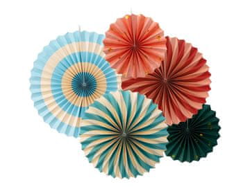 PartyDeco Dekorativne rozete Circus, komplet, 26-43 cm (1 paket / 5 kosov)
