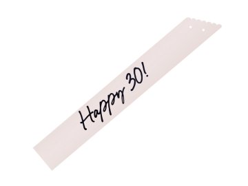 PartyDeco Prstan Happy 30, kremne barve, 76 cm