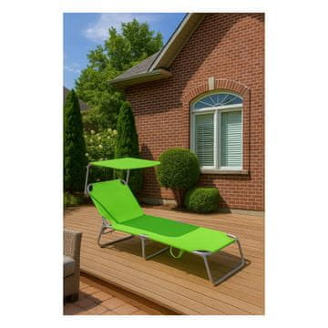 Denis Zložljivi ležalnik s senčnikom, 188x55x24cm