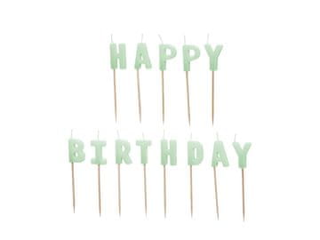 shumee Svečke za rojstni dan, 2,5 cm, svetlo zelene (1 paket / 13 kosov)