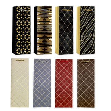 Denis Darilna vrečka za vino 36x8x13cm zlata