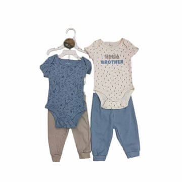 Denis Oblačila za dojenčke, komplet 4/1, 0-12m, modra kolekcija