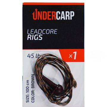 Leadcore rigs 45 lbs / 100 cm rjave barve