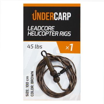 Leadcore Helikopterski nosilec 45 lbs / 100 cm rjave barve
