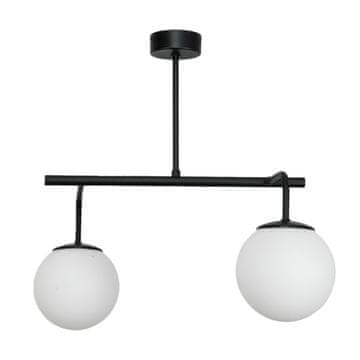 shumee PALFON STROPNA SVETILKA KLASIČNA ČRNE STEKLENE KROGLE BELA 15-388 BASTER