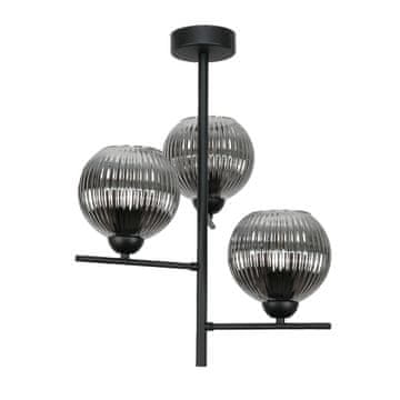 shumee KLASIČNA ČRNA STROPNA SVETILKA, STEKLENA SVETILKA, GRAFITNA 15-447 PABLO