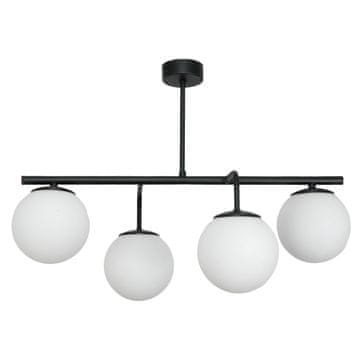 shumee KLASIČNA ČRNA STROPNA SVETILKA Z BELIMI STEKLENIMI KROGLAMI 15-381 BASTER