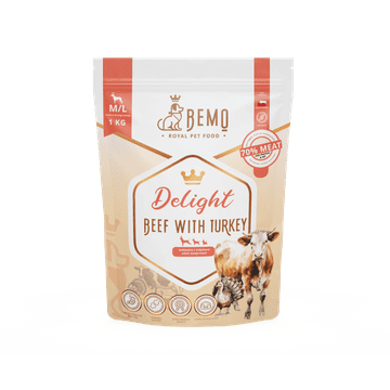 shumee BEMO - Delight - Govedina in puran - M/L - 1 kg - Suha hrana za pse