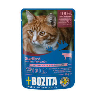 shumee BOZITA - Koščki v želeju z govedino - mokra hrana za mačke - 85 g