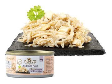 shumee NUEVO - Ročno izdelano - Piščanec z jajčnimi kockami - Mačja hrana - 70 g