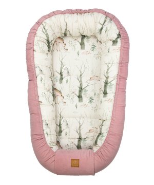 shumee Bambusov otroški kokon - Gozdni raj, roza