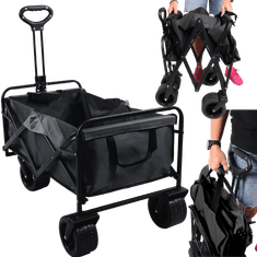 shumee 360° VRTNJI VRTNI VOZIČEK ZA PLAŽO ZLOŽLJIV 100 KG