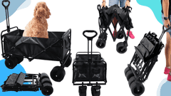 shumee 360° VRTNJI VRTNI VOZIČEK ZA PLAŽO ZLOŽLJIV 100 KG