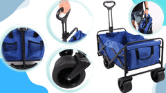 shumee ZLOŽLJIV VRTNI VOZIČEK ZA PLAŽO ZA PREVOZ 100 kg