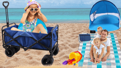 shumee ZLOŽLJIV VRTNI VOZIČEK ZA PLAŽO ZA PREVOZ 100 kg