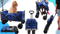 shumee ZLOŽLJIV VRTNI VOZIČEK ZA PLAŽO ZA PREVOZ 100 kg