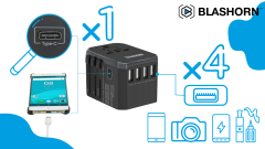 shumee BLASHORN potovalni adapter razdelilnik hub 5x USB