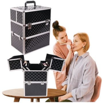 shumee Kozmetični etui XL, velik kovček za kozmetiko, organizator za lake za nohte