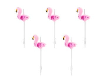shumee Rojstnodnevne svečke Flamingosi, 3 cm (1 škatla / 24 paketov) (1 paket / 5 kosov)