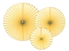 PartyDeco Okusne okrasne rozete, svetlo rumene (1 paket / 3 kosi)