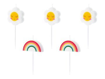 shumee Rojstnodnevne svečke z motivom marjetice, 2–3,5 cm (1 škatla / 24 paketov) (1 paket / 5 kosov)