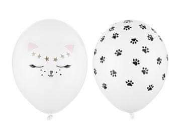PartyDeco Baloni 30 cm, mucek, pastelno beli (1 paket / 50 kosov)