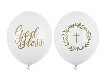 shumee Baloni 30 cm, God Bless, pastelno beli (1 paket / 50 kosov)