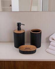 shumee 5-delni kopalniški set Roza črna/les