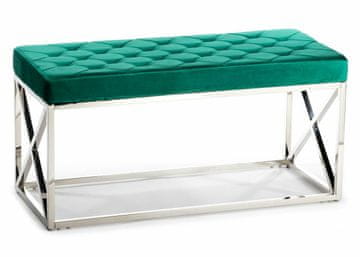 shumee Srebrno zelena prešita klop Nelja