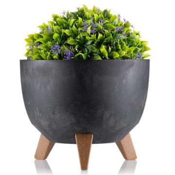 shumee Cvetlični lonec Rosa ECO črn beton 29xh18 cm