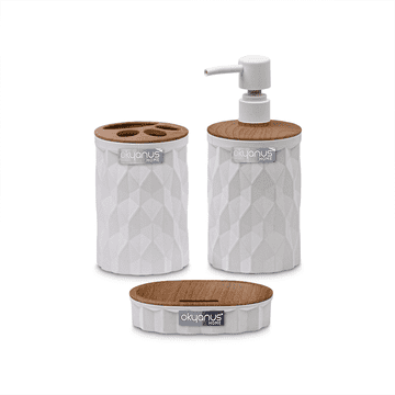 shumee Kopalniški komplet Diamond 3-delni, bele barve