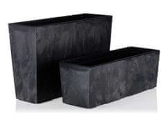 shumee Šopek cvetlični lonec črn beton 56xh19 cm