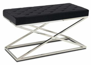 shumee Srebrno črna prešita klop Saliba