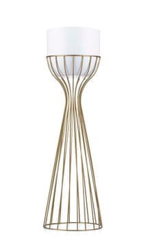 shumee Moderno stojalo za rože 68 cm zlato in belo