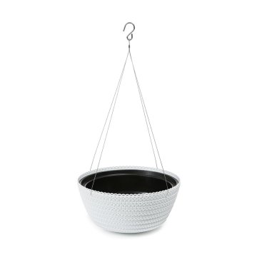 shumee Elegantni viseči sadilnik bel 30xh15 cm